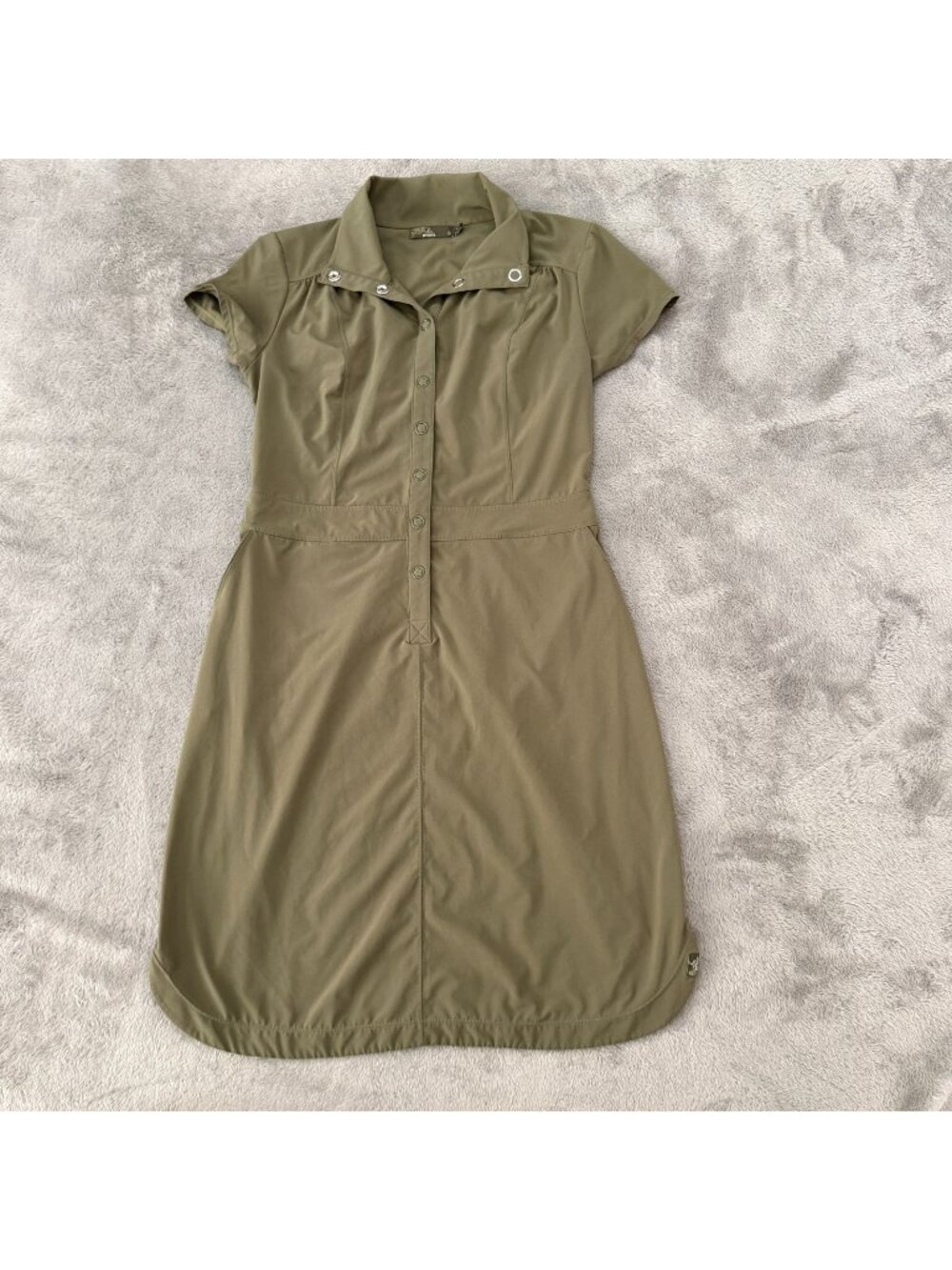 Prana Olive Green Short Sleeve Outdoor Dress SMALL Athleisure Tennis Utility